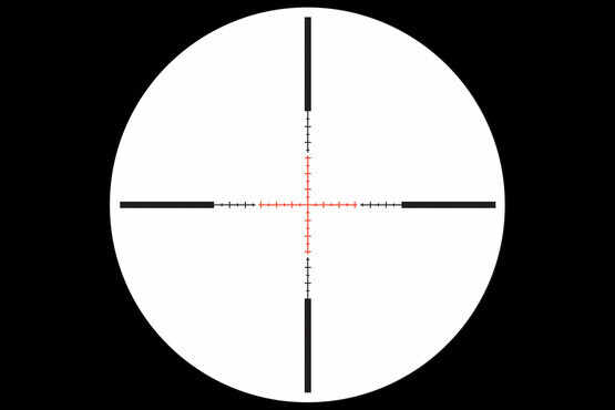 Credo 2.5-10x rifle scope features red illumination